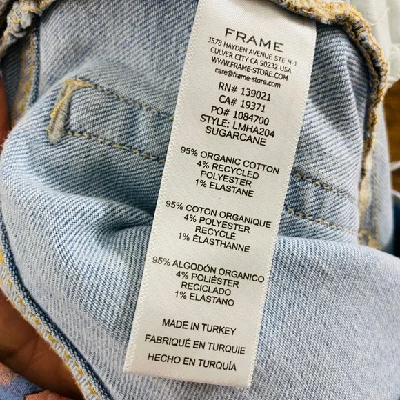 Frame Men's L'Homme Athletic Light Wash Sugarcane Organic Cotton Jeans Size 32